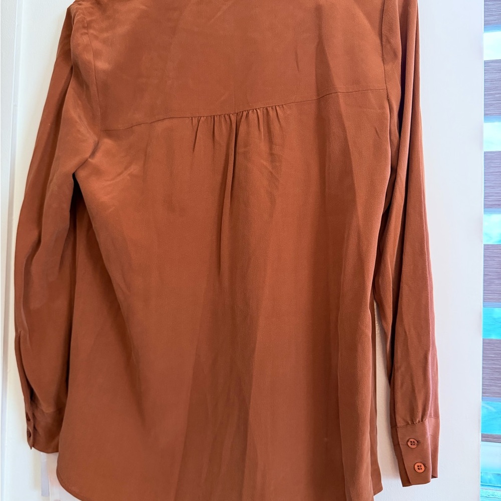 Nordstrom Brown Silk Blouse - Picture 2 of 5